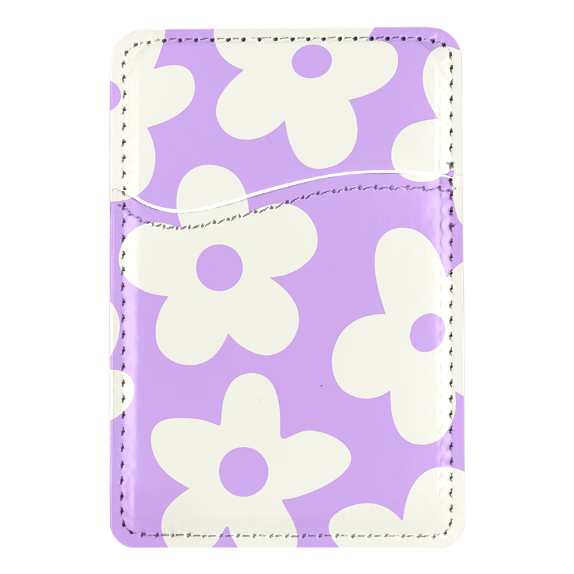 Lavender Big Blooms MagSafe Card Holder