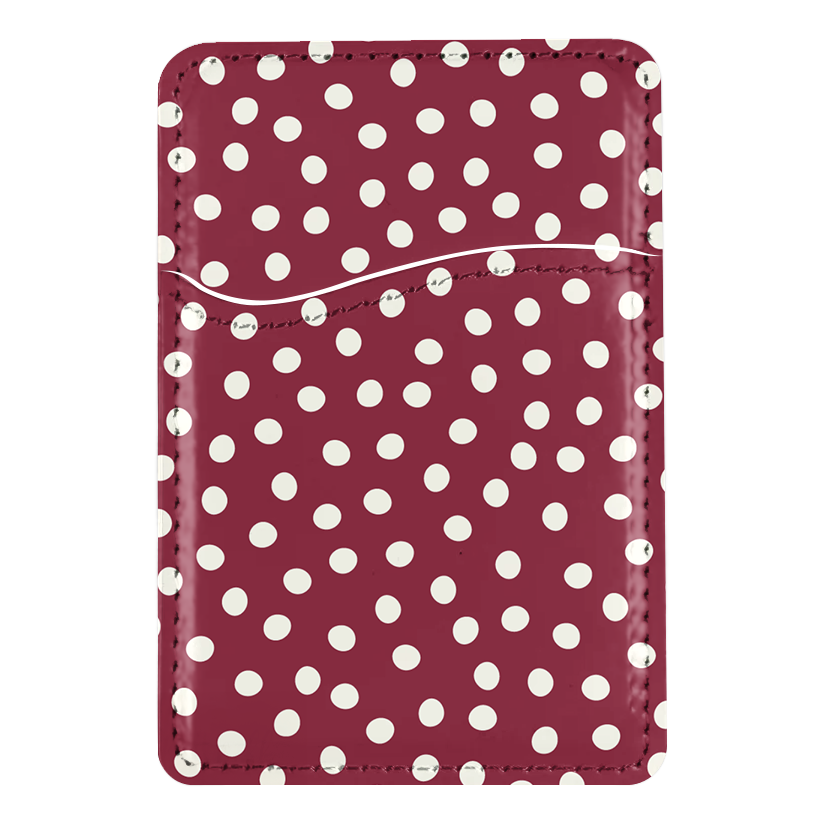 Black Cherry Dots MagSafe Card Holder