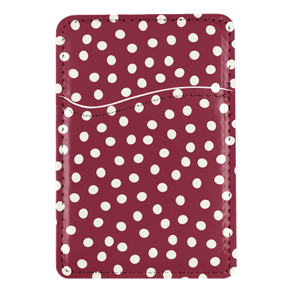 Black Cherry Dots MagSafe Card Holder