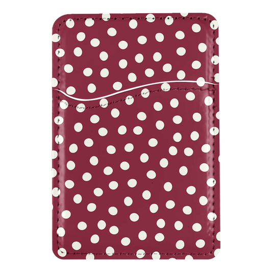 Black Cherry Dots MagSafe Card Holder