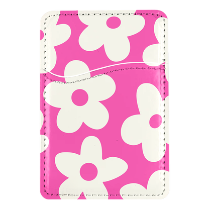 Raspberry Big Blooms MagSafe Card Holder