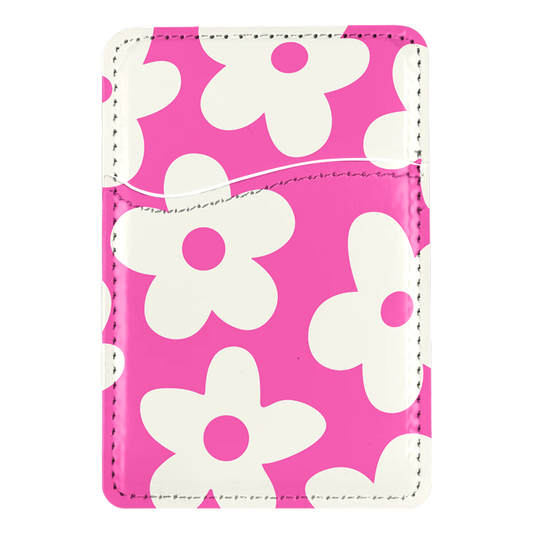 Raspberry Big Blooms MagSafe Card Holder