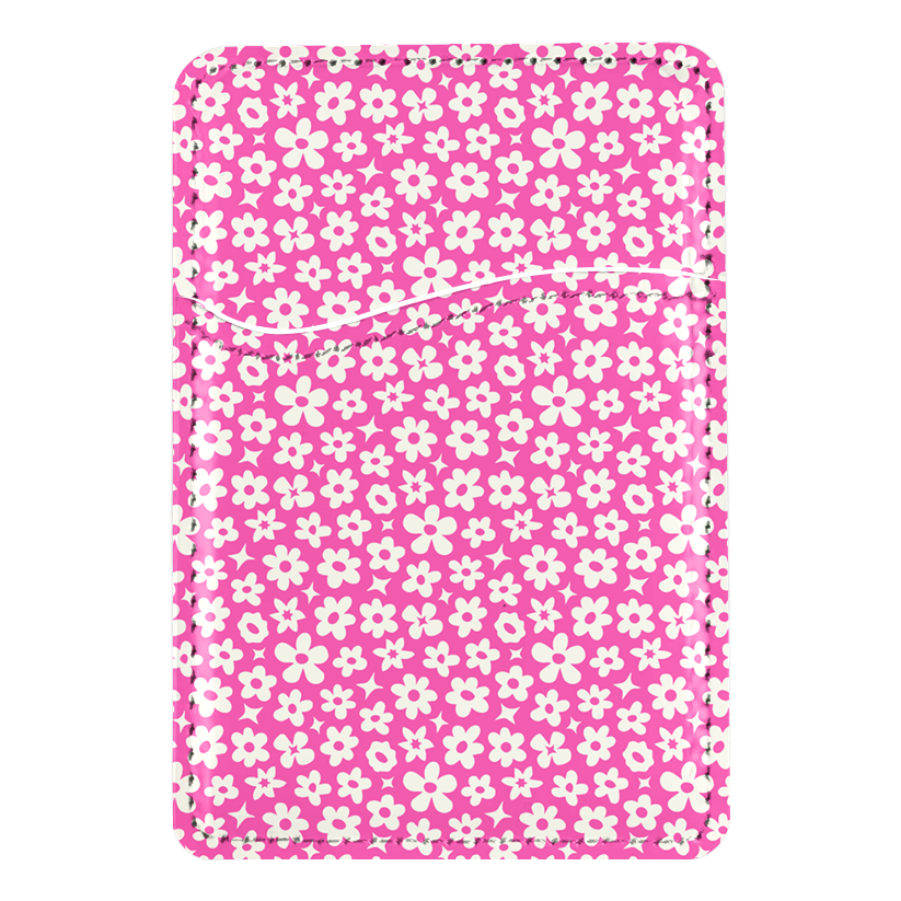 Raspberry Little Blooms MagSafe Card Holder