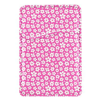 Raspberry Little Blooms MagSafe Card Holder