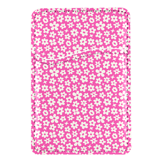 Raspberry Little Blooms MagSafe Card Holder