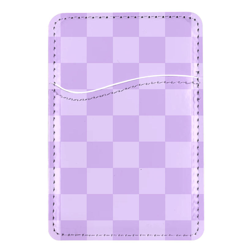 Lilac Checkers MagSafe Card Holder