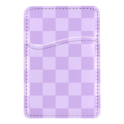 Lilac Checkers MagSafe Card Holder