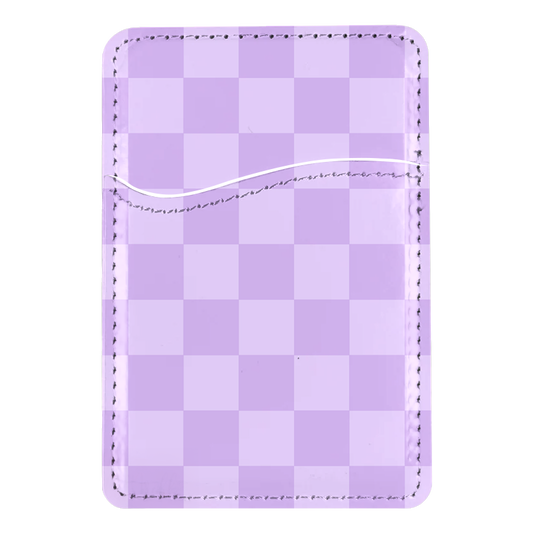 Lilac Checkers MagSafe Card Holder