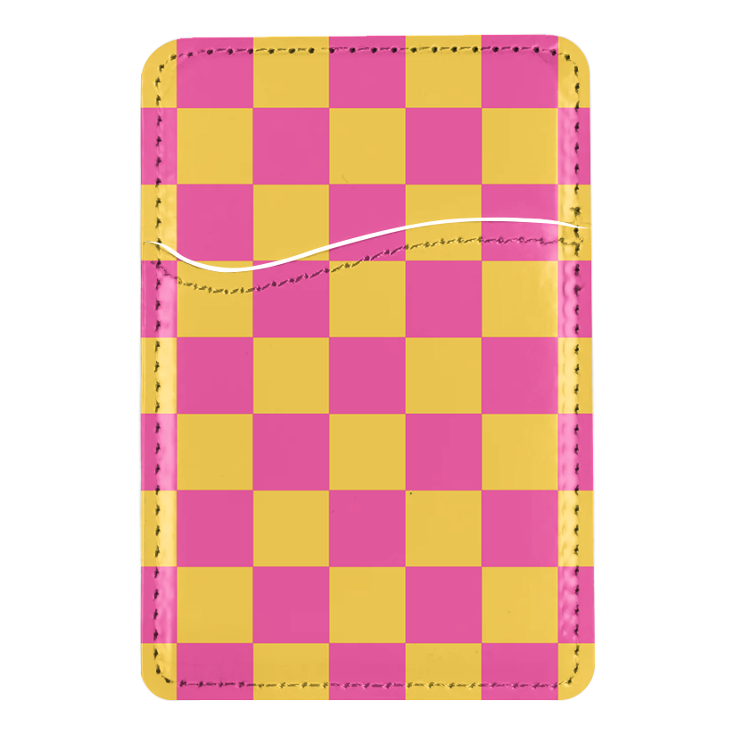 Pink Lemonade Checkers MagSafe Card Holder