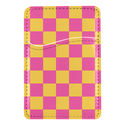 Pink Lemonade Checkers MagSafe Card Holder