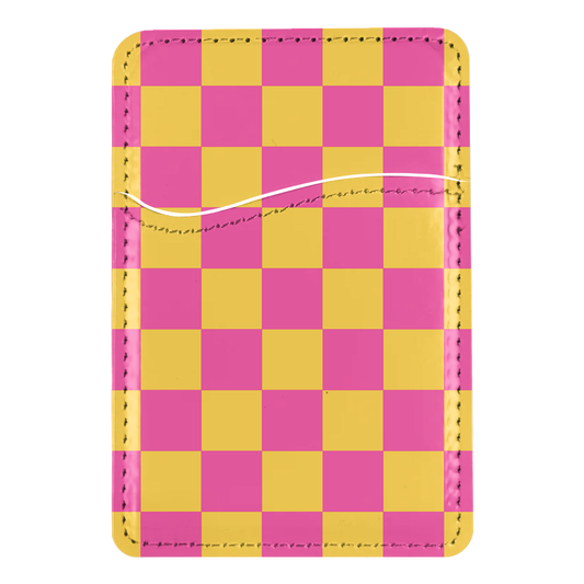 Pink Lemonade Checkers MagSafe Card Holder