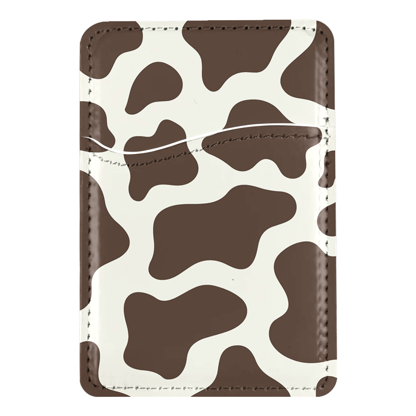 Espresso Cow Print MagSafe Card Holder