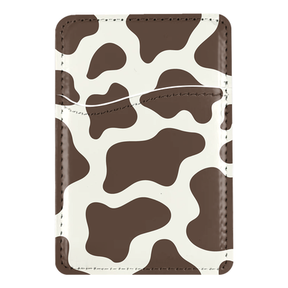 Espresso Cow Print MagSafe Card Holder