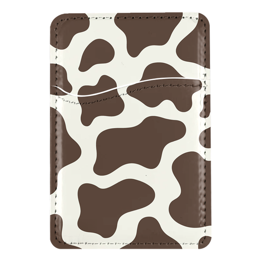 Espresso Cow Print MagSafe Card Holder