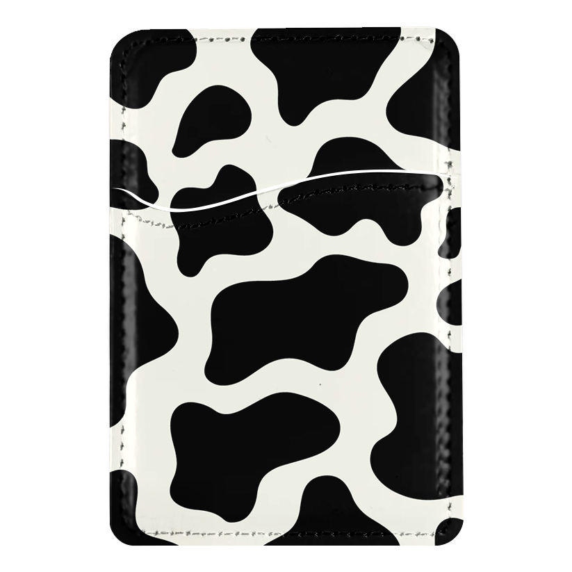 Onyx Cow Print MagSafe Card Holder