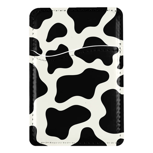 Onyx Cow Print MagSafe Card Holder