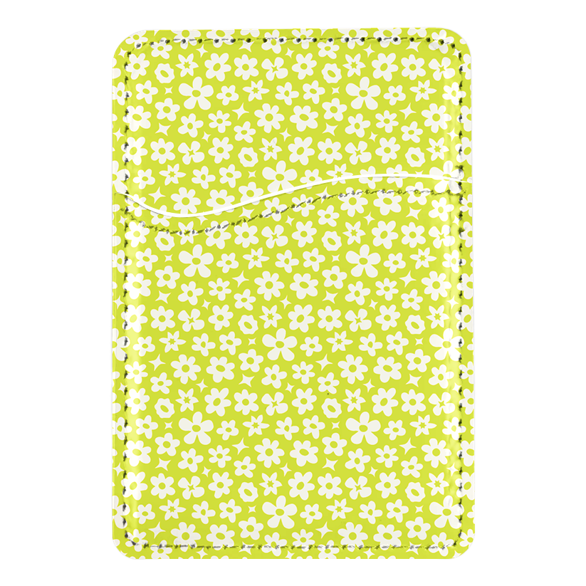 Electric Lime Little Blooms MagSafe Card Holder