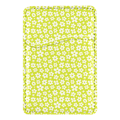 Electric Lime Little Blooms MagSafe Card Holder