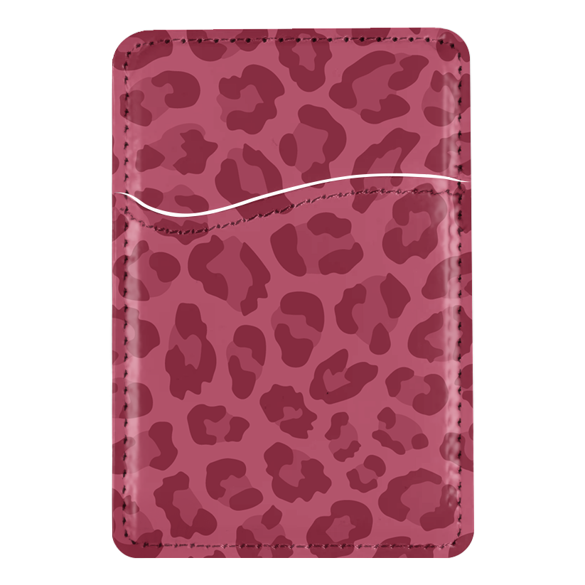 Black Cherry Leopard MagSafe Card Holder
