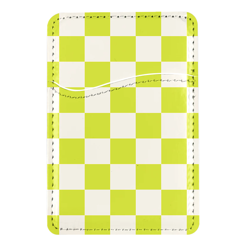 Electric Lime Checkers II MagSafe Card Holder