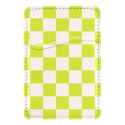 Electric Lime Checkers II MagSafe Card Holder