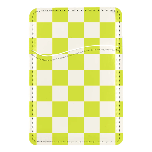 Electric Lime Checkers II MagSafe Card Holder