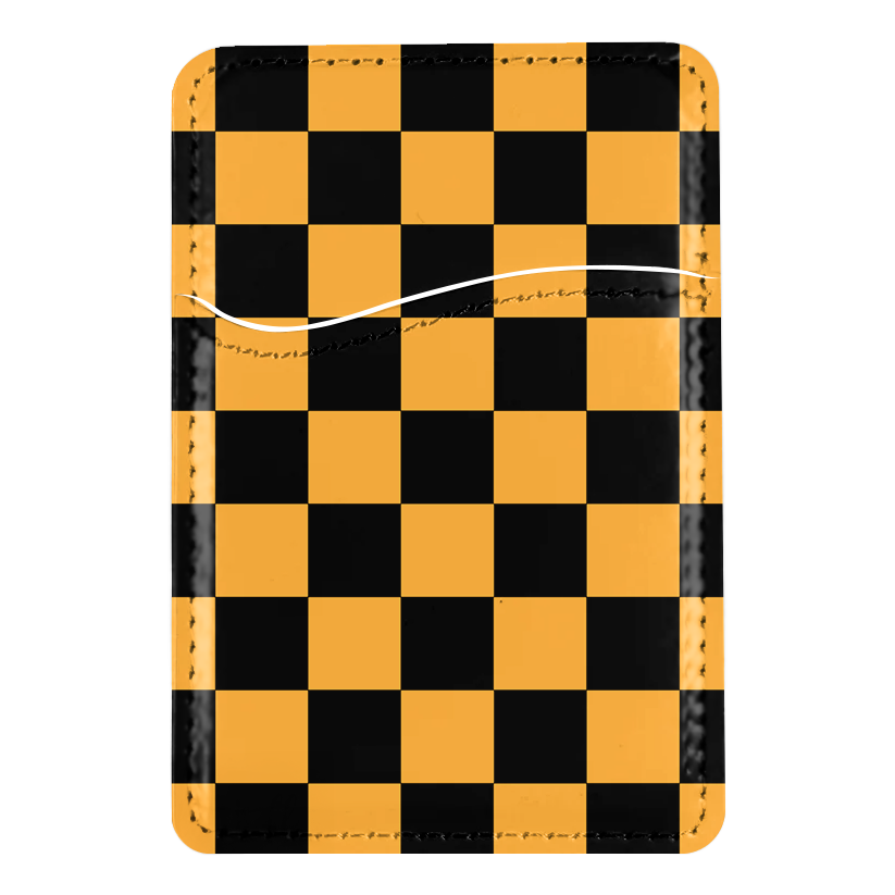 Creamsicle Checkers MagSafe Card Holder