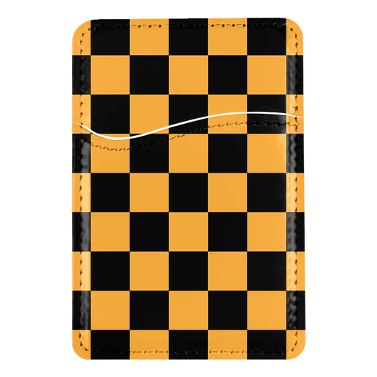 Creamsicle Checkers MagSafe Card Holder
