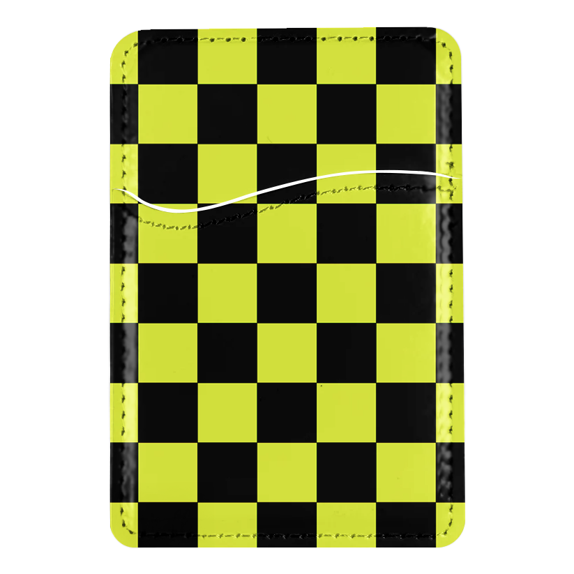 Electric Lime Checkers MagSafe Card Holder