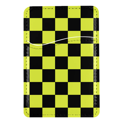 Electric Lime Checkers MagSafe Card Holder