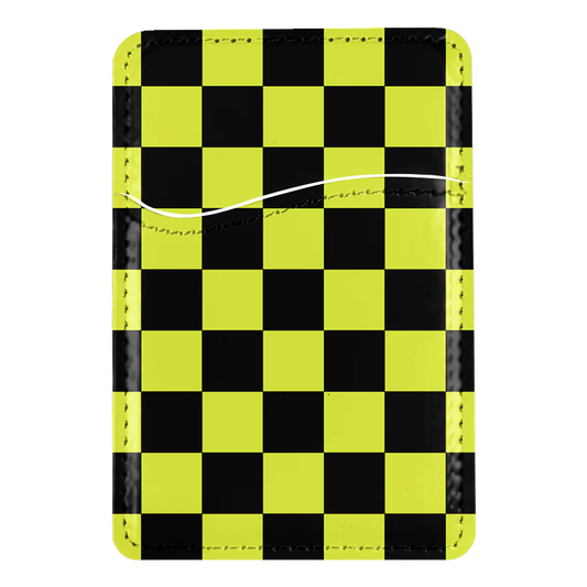 Electric Lime Checkers MagSafe Card Holder