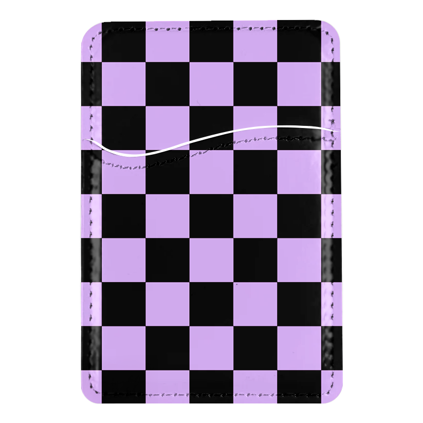 Lavender Checkers MagSafe Card Holder