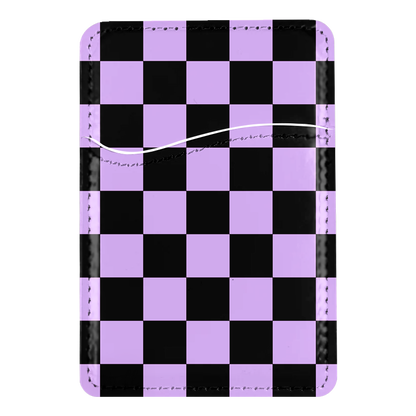 Lavender Checkers MagSafe Card Holder