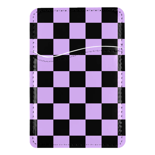 Lavender Checkers MagSafe Card Holder