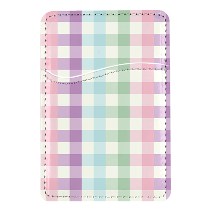 Pastel Gingham MagSafe Card Holder