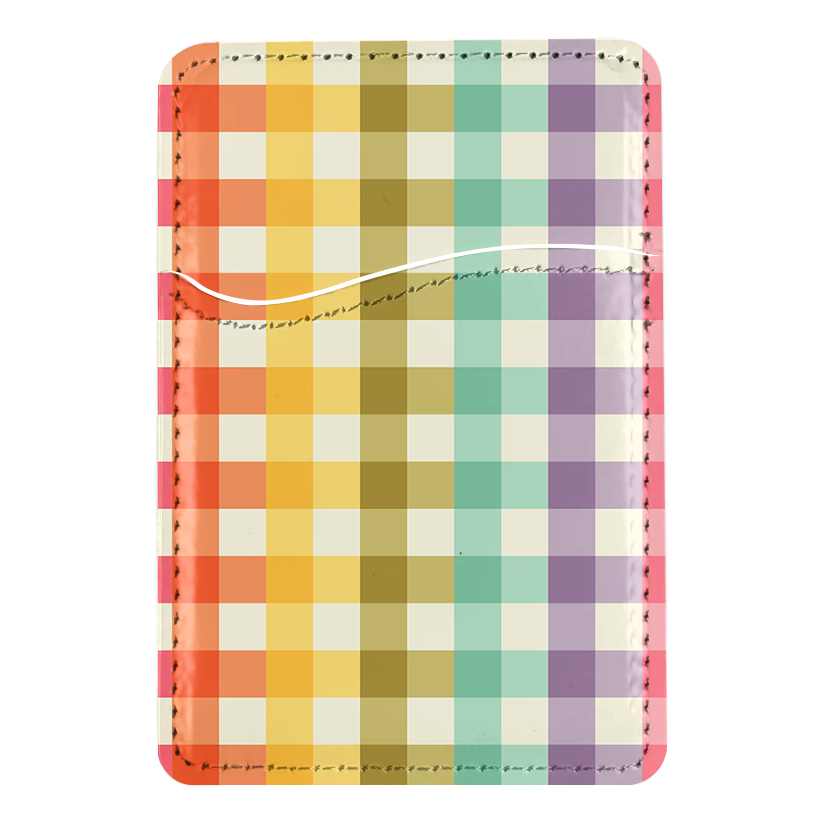 Rainbow Gingham MagSafe Card Holder