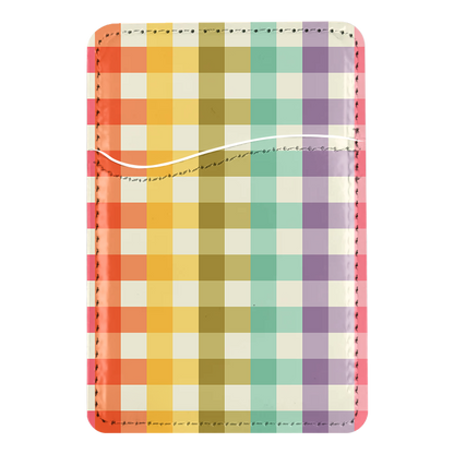 Rainbow Gingham MagSafe Card Holder