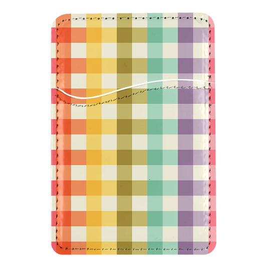 Rainbow Gingham MagSafe Card Holder