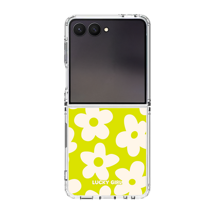 Electric Lime Big Blooms Clear Case Insert