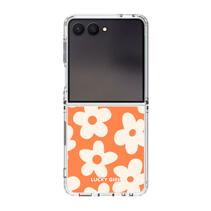 Tangerine Big Blooms Clear Case Insert
