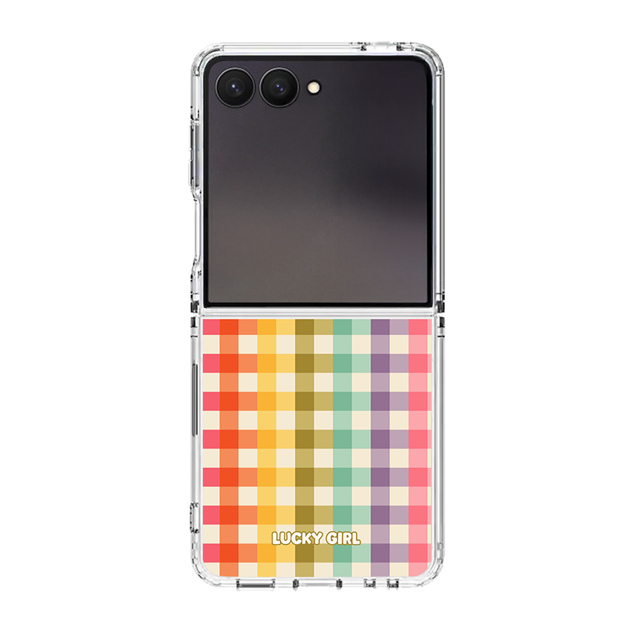 Rainbow Gingham Clear Case Insert