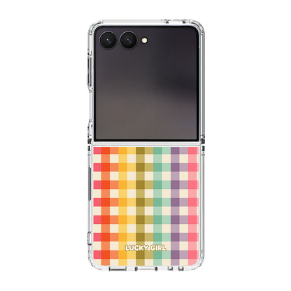 Rainbow Gingham Clear Case Insert