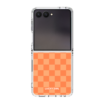 Tangerine Checkers Clear Case Insert