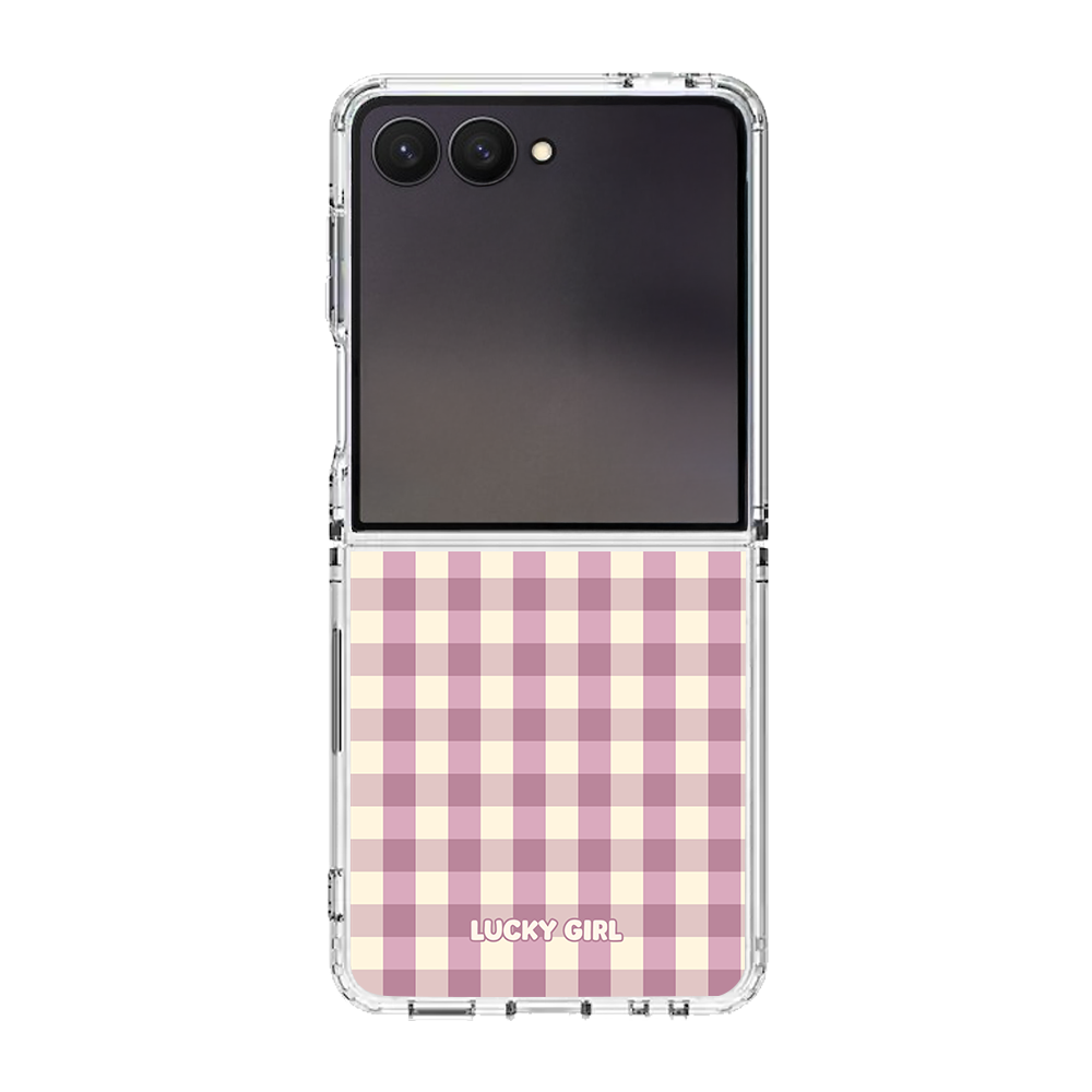Plum Gingham Clear Case Insert