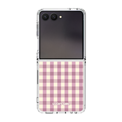 Plum Gingham Clear Case Insert