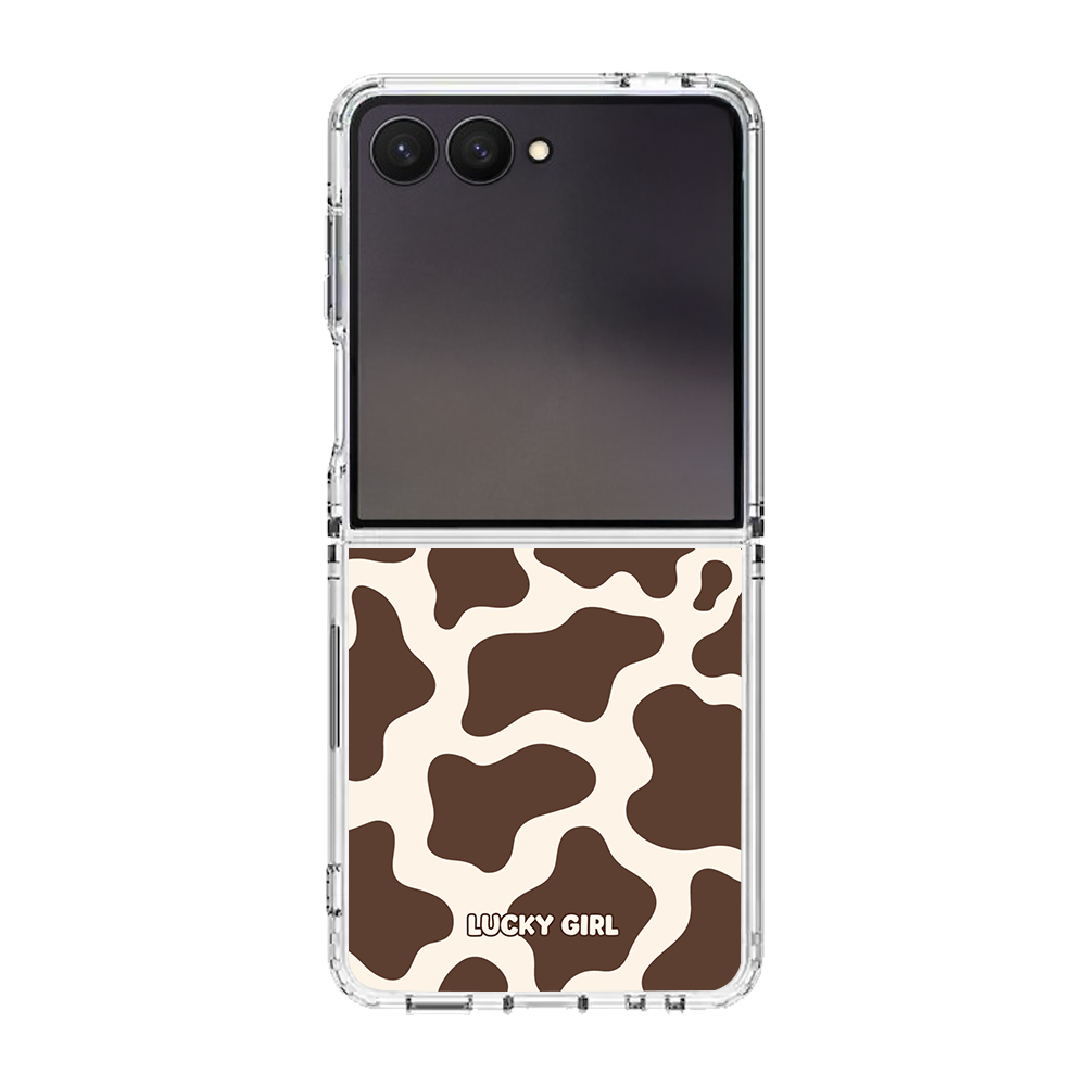 Espresso Cow Print Clear Case Insert