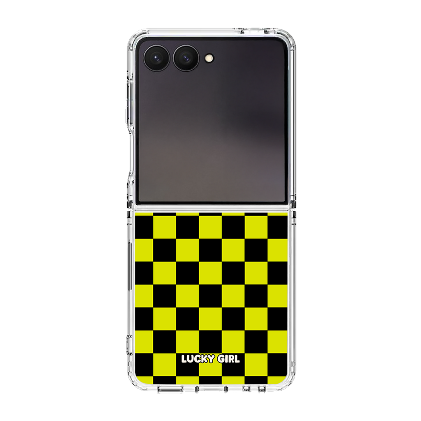 Electric Lime Checkers Clear Case Insert