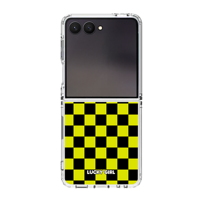 Electric Lime Checkers Clear Case Insert